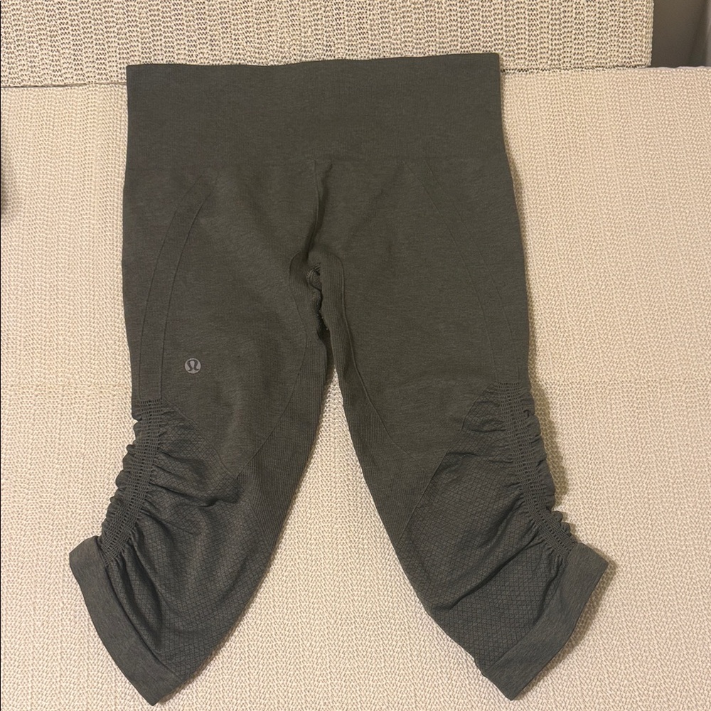 lululemon athletica Womens Dark Gray Ruched Leggings